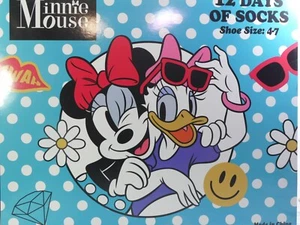 Disney Minnie Mouse 12 Days of Socks Girls Shoe Size 4-7 BRAND NEW. SEALED - Picture 1 of 1