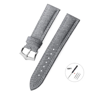 Correa de reloj de tela de vela de calidad 18 mm 20 mm 22 mm correa de cuero de nailon de repuesto Foto 1 de 4