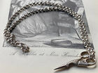 Antique Sewing Bird Stork Scissors Pendant and Belcher Chain Necklace 17.70g
