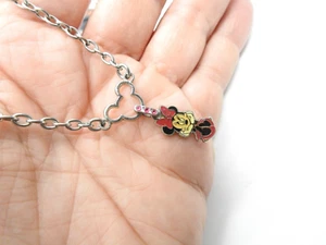Collar Cadena Colgante Minnie Mouse Esmalte Estrás Rosa Disney Firmado De Colección - Imagen 1 de 5