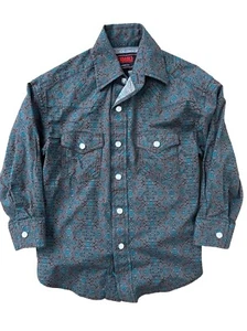 Boy’s Rock & Roll Denim Modern Fit Snap On Long Sleeve Western / Cowboy Shirt - Picture 1 of 22