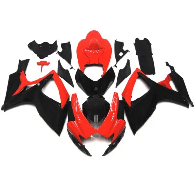 Red Black Fairings Kit For Suzuki 2006 2007 GSXR600 GSXR750 K6 06 07 Body Kit - Image 1 of 4