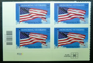 3508 MNH 2001 34c Honoring Veterans PB Armed Forces Day vets support troops flag - Picture 1 of 1