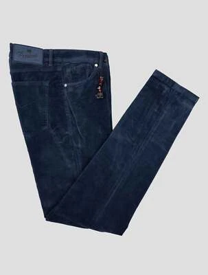 NUEVO MARCO PESCAROLO AZUL ALGODÓN CACHEMIR EA PANTALONES TERCIOPELO US 30 - EU 46 PZ47 Foto 1 de 3