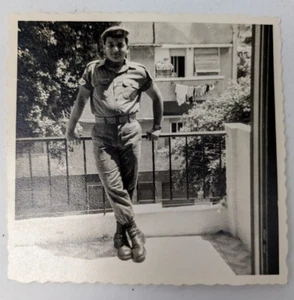 Jakow Original Foto benannt 1940er ISRAEL ARMEE IDF SOLDAT & Hebräer Professor - Bild 1 von 2