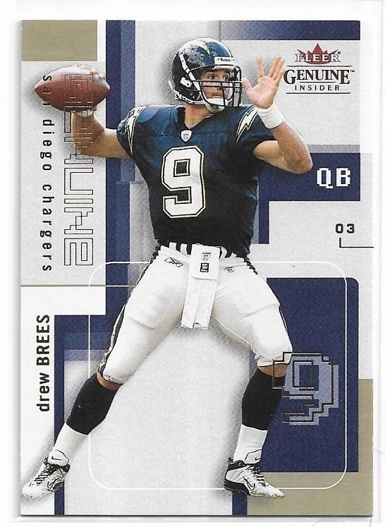DREW BREES 2003 Fleer Genuine Insider card #80 New Orleans Saints Chargers NR MT - Image 1 of 1