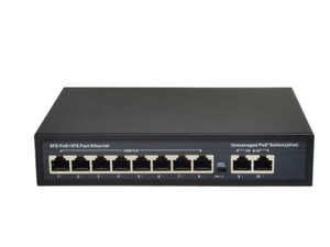 8+2Port 10/100Mbps Ethernet Gigabit LAN Netzwerk Desktop Switch POE PC Laptop - Bild 1 von 6
