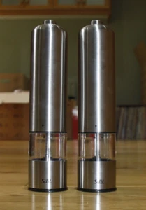 Silit Salt & Pepper Mill LED Electric Ceramic Grinder Set by WMF Spice Mills - Picture 1 of 7
