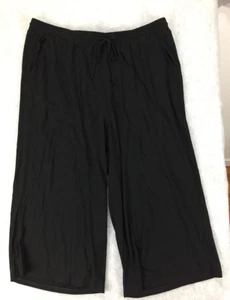 CORDELIA SIZE 18 WOMENS BLACK LIGHTWEIGHT WIDE LEG CAPRI PANTS ELASTIC WAIST POC - Picture 1 of 10