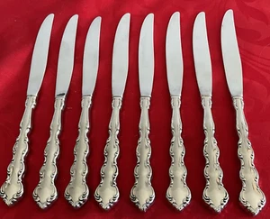 Oneida Deluxe stainless Mozart 8 hollow handle dinner knives 9" NM polished - Picture 1 of 3