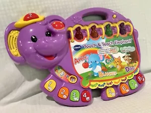 VTech Touch & Teach Elephant Baby Letters & Numbers Electronic Book - Picture 1 of 13