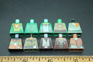 Lego Minifigur grün braun Oberkörper bedruckt Menge 10 114-B - Bild 1 von 3