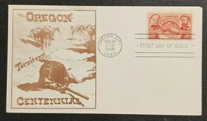 1946 FDC Oregon Territory Centennial Illustrated Cachet Oregon City - Picture 1 of 2