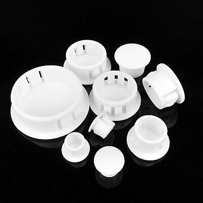 Round Plastic White Blanking End Cap Caps Tube Pipe Inserts Plug Bung 5mm - 60mm • 67.55£