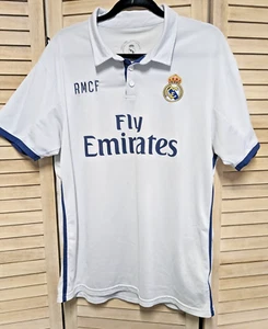 FLY EMIRATES REAL MADRID Size XL WHITE FOOTBALL SHIRT SOCCER JERSEY #7 HAZARD - Picture 1 of 6