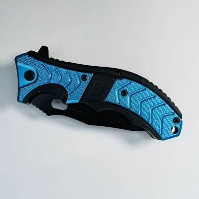 Master USA Spring Assist Knife Blue/Black with Belt Clip - Image 1 of 3