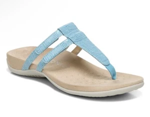Vionic Elvia Sandal Womens 7.5 Porcelain Blue Arch Support Orthotic New - Imagen 1 de 8