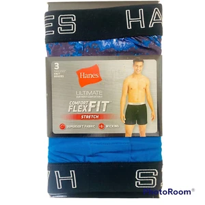Hanes Knit Boxers Mens S Comfort Flex Fit Ultimate Tagless Wicking Supersoft (3) - Picture 1 of 5