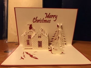 3D Pop Up Karte: FROHE WEIHNACHTEN SCHNEEMANN - schneller kostenloser US-Versand - Bild 1 von 3