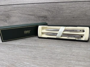 Vintage Cross Century Chrome Ball Point Pen, Mechanical Pencil Set No. 350105 - Picture 1 of 8