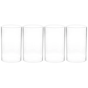 4Pcs Clear Candle Holder Candle Chimney Glass Candle Holder Chimney Open Ended H - Picture 1 of 9