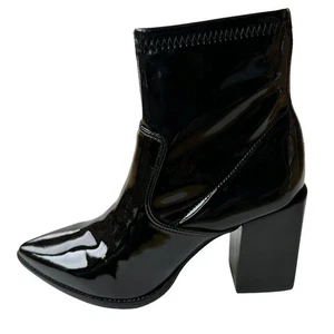 Steve Madden Boots Aroma Black Patent Leather Western Ankle Boot Women's Size 6 - Picture 1 of 10