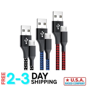 3-Pack 6FT Nylon Braided Micro USB Cables for Fast Charging and Data Sync - Picture 1 of 9