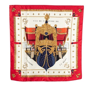 Sciarpa HERMES Calle 90 VUE DU CAROSSE DE LA GALERE LA REALE Donna 【Usato】 - Foto 1 di 6