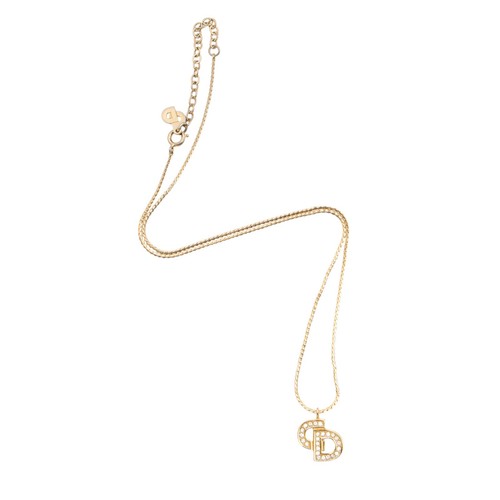 Collana Dior vintage con CD in cristallo