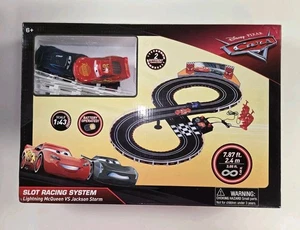 Disney Pixel Cars "Slot Racing System" Lightning McQueen vs Jackson Storm  - Picture 1 of 2