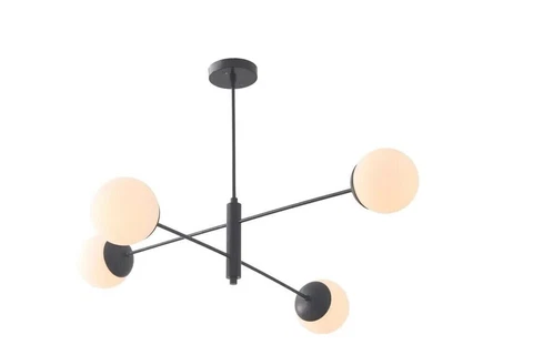 4 Light Globe Mid Century Black Brass Sputnik chandelier light Fixture Cover