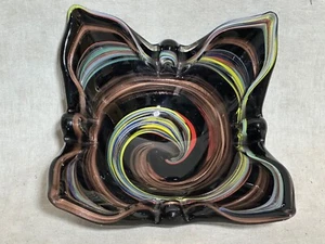 Fratelli Toso Murano Italian Mid Century Modern Glass Pinwheel Circus Tent Bowl - Picture 1 of 14