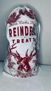 Christmas Canvas Reindeer Treats Gift Bag Decoration Stocking Delivery Sack. - Picture 1 of 8