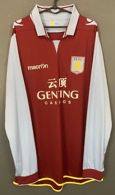 MACRON MEN'S FC ASTON VILLA 2012/2013 HOME SOCCER FOOTBALL SHIRT JERSEY SIZE 2XL - Image 1 of 4