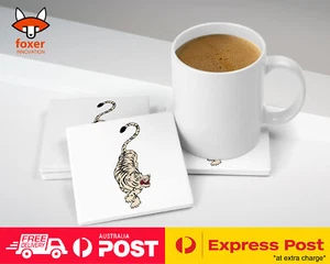 COASTER COFFEE DRINKING MAT|TIGER SKETCH DRAWING - Bild 1 von 21