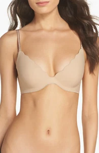 b.tempt'd by Wacoal b.wow'd Beige Convertible Push-Up Bra L27238 Size 34A - Picture 1 of 6