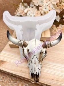 Cow skull head silicone mold X-LARGE handmade for crafts - Picture 1 of 10