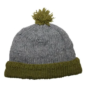 Wool cap with pompon warm hat knitted hat with pon p - Picture 1 of 6