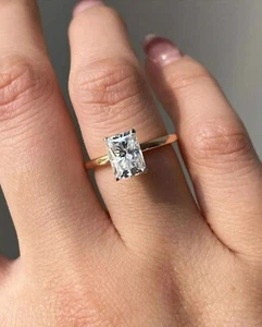 2.00Ct Radiant Cut IGI Certified Lab Grown Diamond Solitaire Ring Solid 14k Gold - Picture 1 of 23