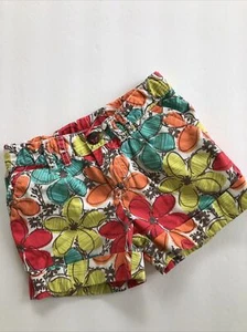 Cherokee Girls 4T Cuffed Flowered Zip-front Shorts W/Pockets & Adjust Waist - Picture 1 of 6