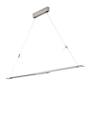 Deutsche LED Pendellampe Ausziehbar Sensordimmer 3500lm Nickel Chrom Dimmbar - Bild 1 von 4