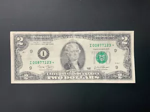 2003 $2 DOLLAR BILL I00877123* Star note - Picture 1 of 4