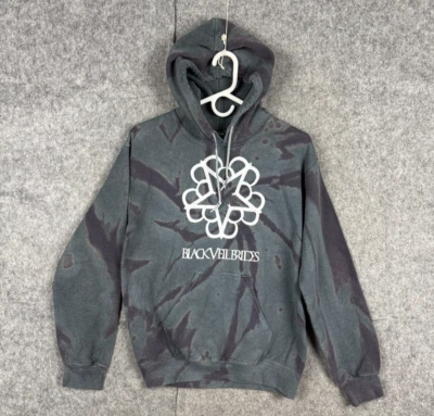 BLACK VEIL BRIDES Hoodie Women's Small Tie Dye Rock Metal Abstract AOP - Image 1 of 4