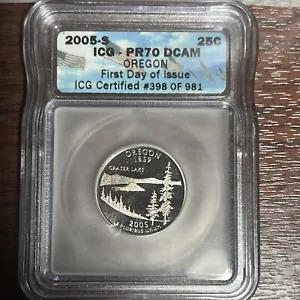 2005S ICG Certified PR70DCAM Oregon State Quarter. 1st Day Issue. SQ1123 - Picture 1 of 4