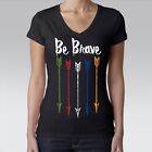 Womens Junior Be Brave Multi Color Arrows Short Sleeve Shirt