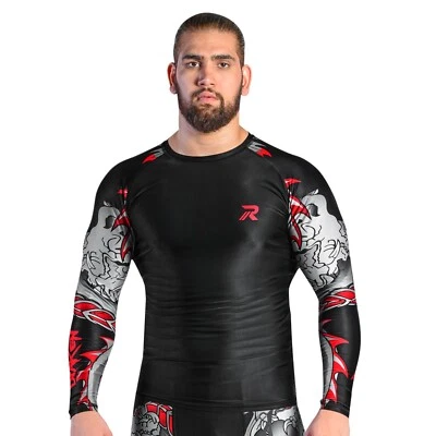 ROAR BJJ Athletic Men’s Rash Guard MMA long Sleeve Compression Base Layer Shirt - Image 1 of 3
