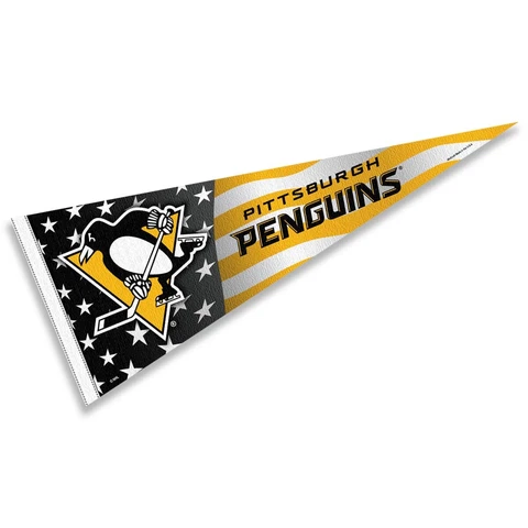 Pittsburgh Penguins Nation USA Americana Stars and Stripes Pennant Banner Flag Cover
