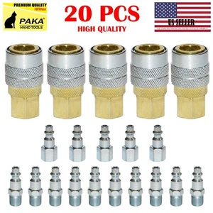 20 pc Heavy Duty Quick Coupler Set Air Hose Connector Fittings 1/4 NPT Tools  - Picture 1 of 1