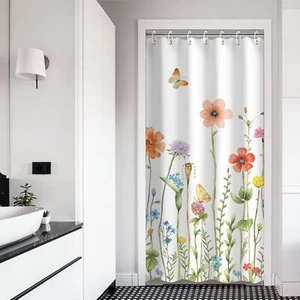 Stall Shower Curtain 36W x72H Inches Small Shower Curtain Floral Shower Curta... - Picture 1 of 7