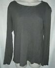 Old Navy Stripe Top Womans Size L Black Gray Long Sleeve
